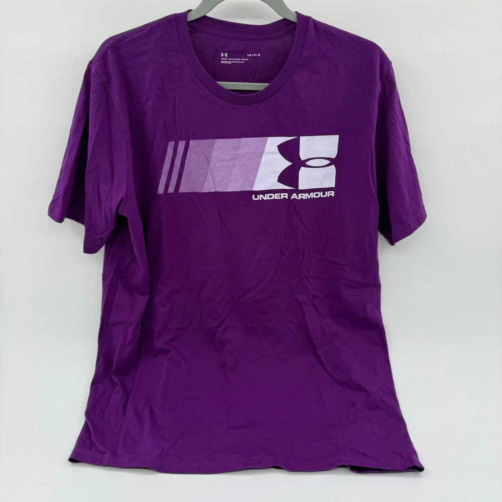Under Armour Purple Graphic Logo Short Sleeve‎ T-Shirt Womens Large